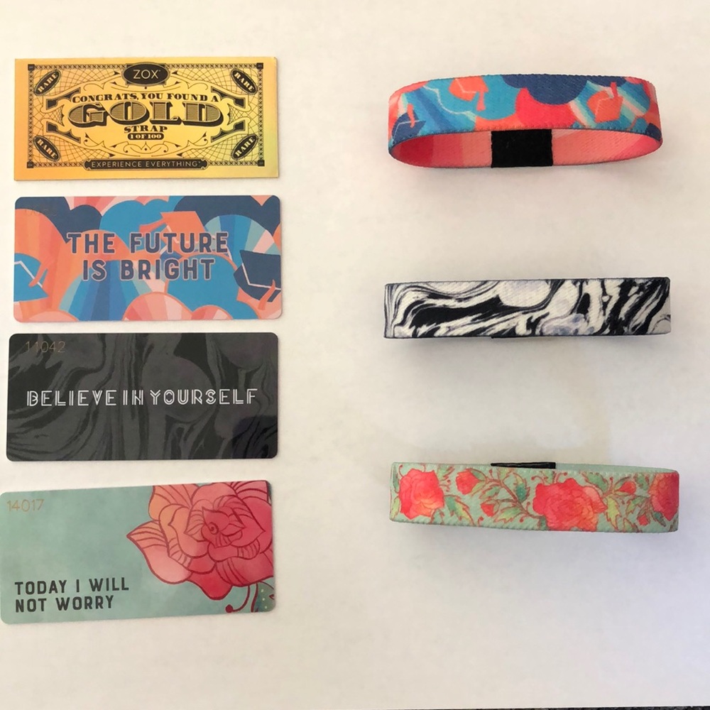 Zox wristbands set of three with collectors cards